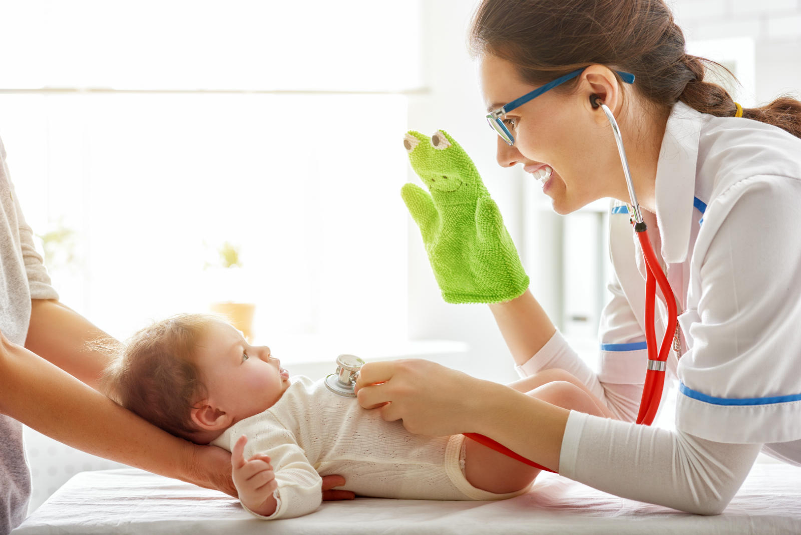 pediatric doctor with baby